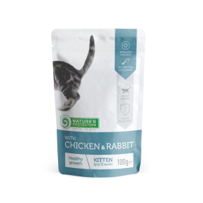 canned pet food for junior cats with chicken and rabbit